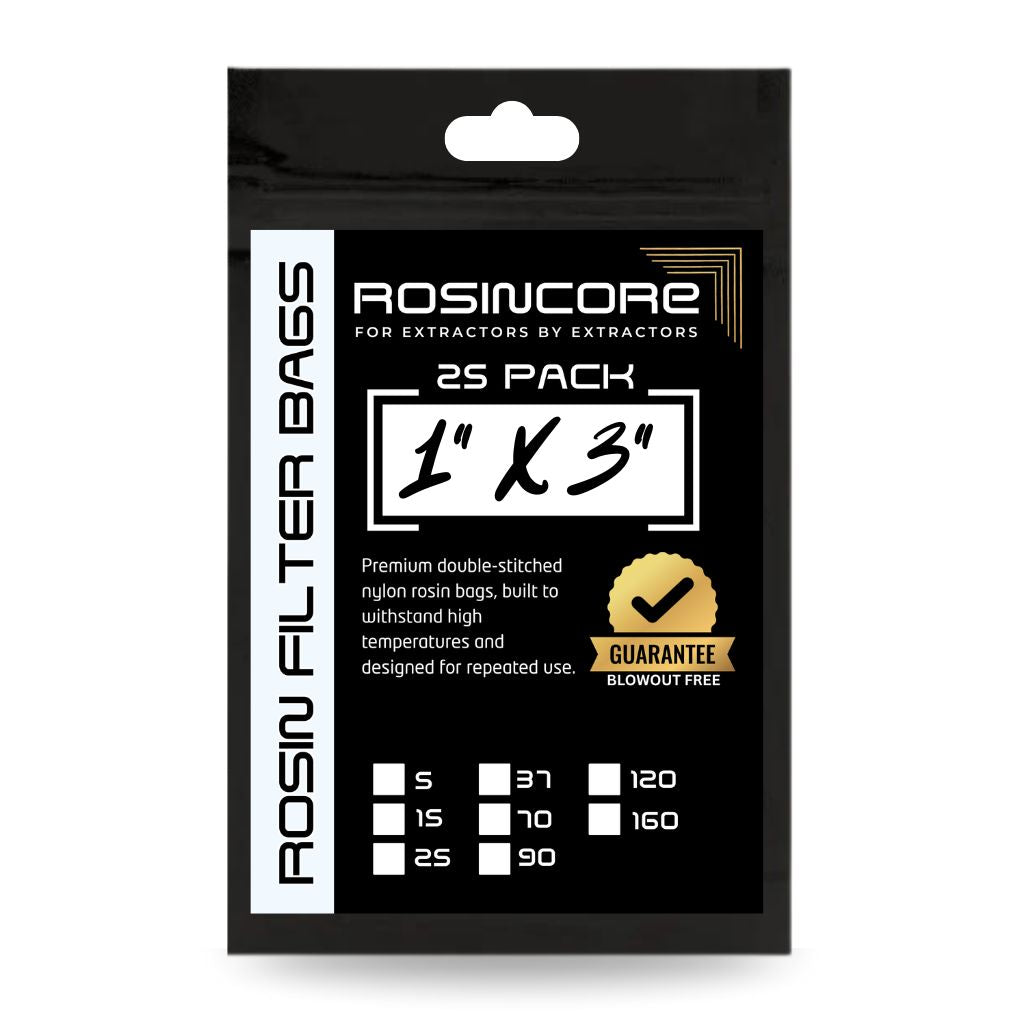 RosinCore 25 Pack Rosin Filter Bags - Various Sizes