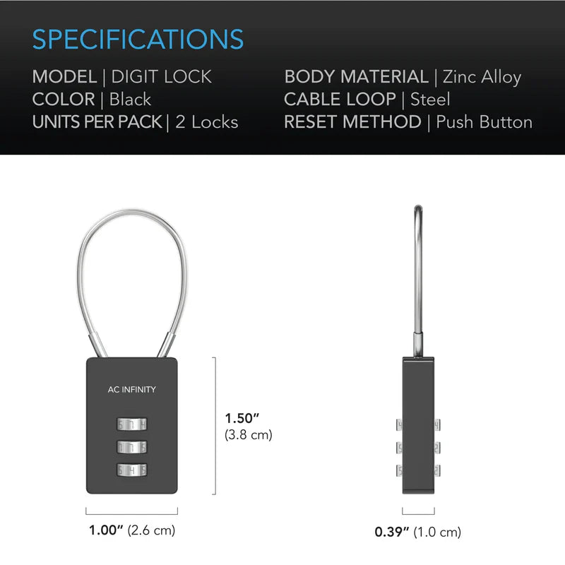 AC Infinity Combination Lock - 2 Pack