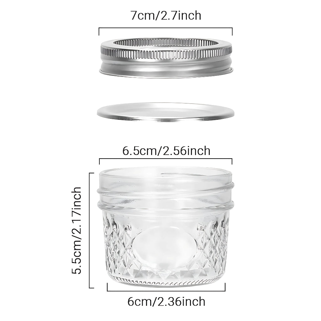 4 Oz Glass Screw Top Mason Jar 