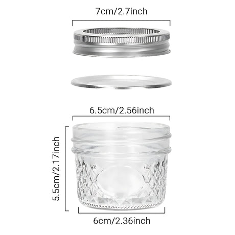 4 Oz Glass Screw Top Mason Jar 