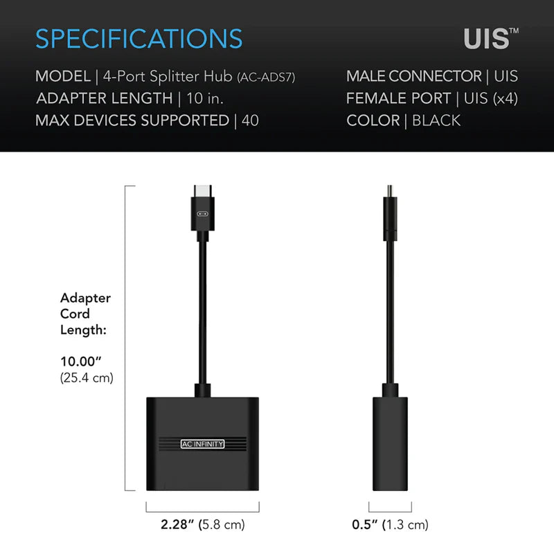 AC Infinity UIS Splitter Hub 4-Port Shared Programming