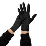 Nitrile Diamond Texture Strong Black Gloves - 50