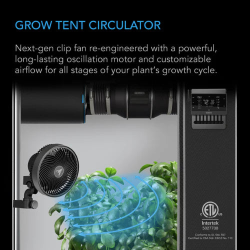 AC Infinity Cloudray S6 Oscillating Clip On Fan