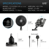 AC Infinity Cloudray A9 Clip On Fan