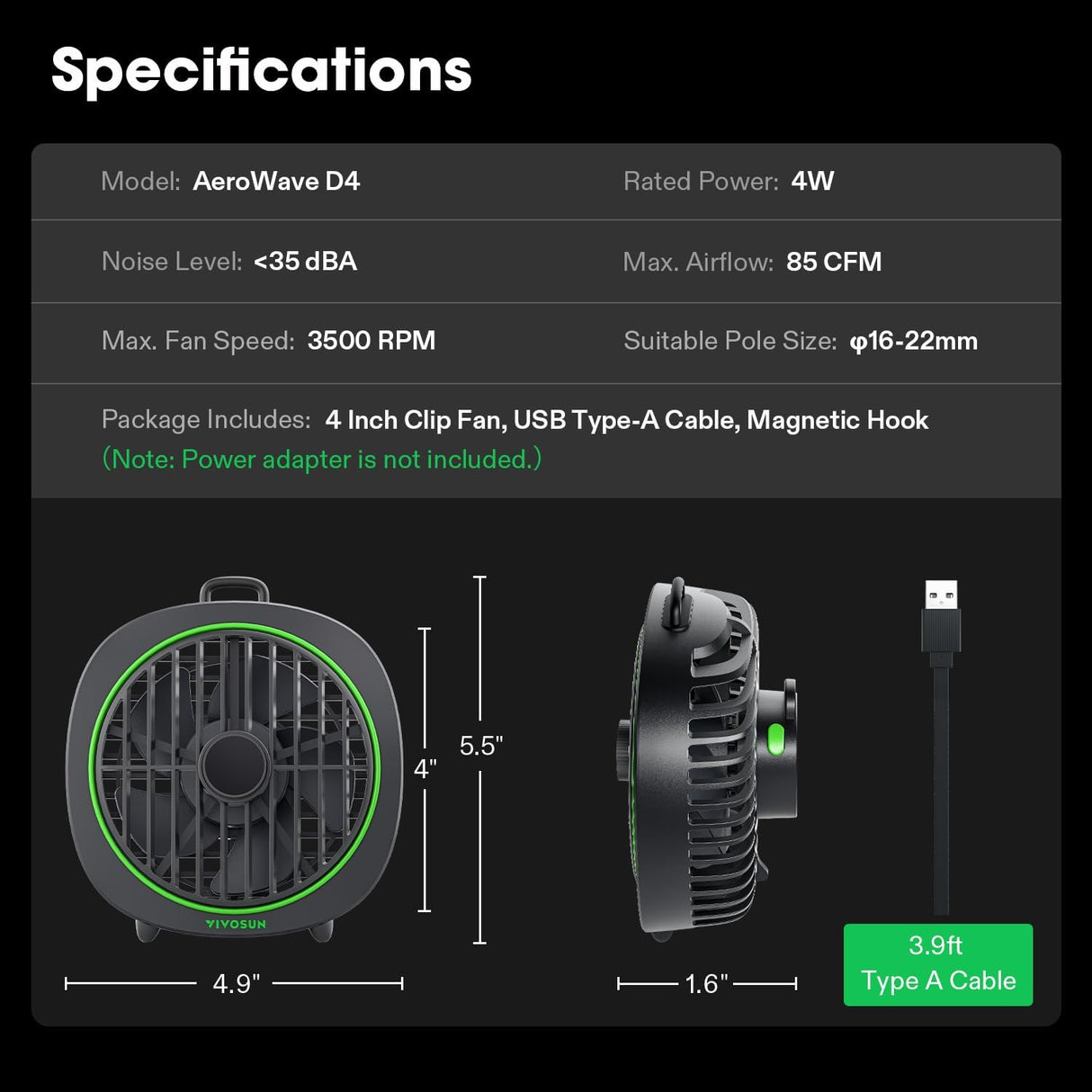 Vivosun AeroWave D4 Circulation Fan
