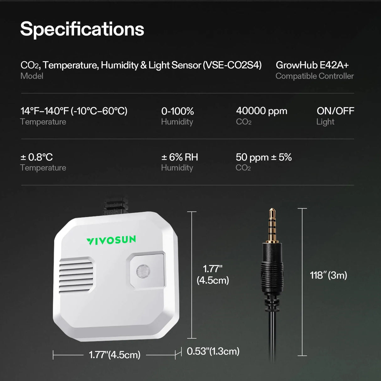 Vivosun 4-in-1 Sensor for Controller E42A+