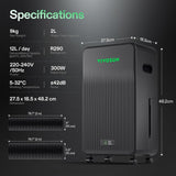 Vivosun AeroDrain D12 Intelligent Dehumidifier